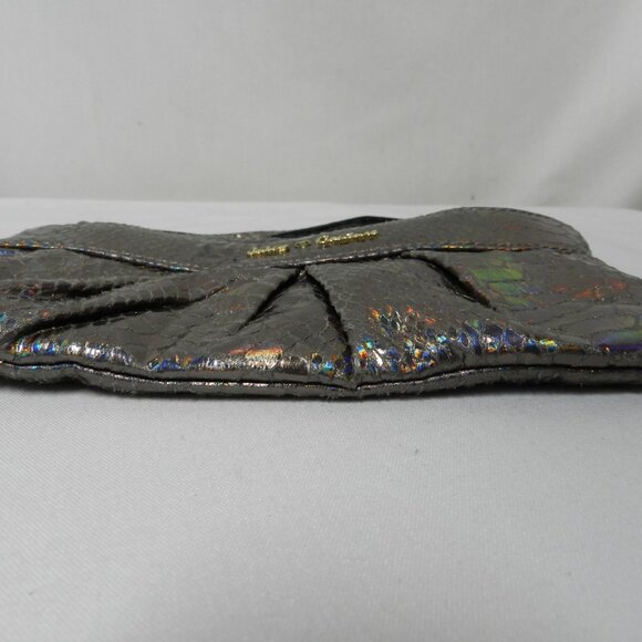 Juicy Couture snake embossed faux leather wristlet purse pouch metallic zip top - Picture 6 of 12